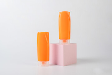 Shampoo or hair conditioner bottle isolated on white background