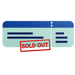 3 D illustration of sold out icon