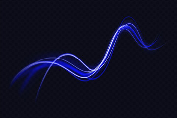 Futuristic dynamic motion technology. Neon color glowing lines background, high-speed light trails effect. Laser beams luminous abstract sparkling isolated on a transparent background.