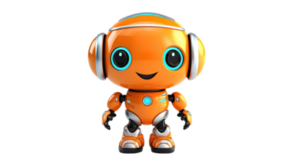 cute robot on white background