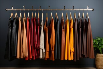 A variety of colorful leather jackets displayed in a modern boutique.