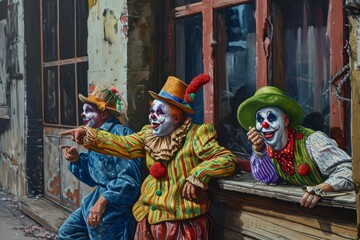 Drei lustige Clowns