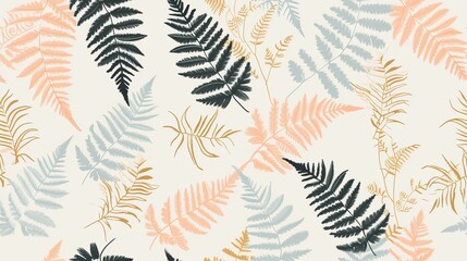 Colorful seamless pattern with leaves