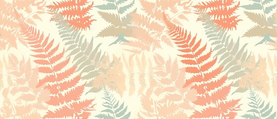 Colorful seamless pattern with leaves