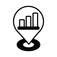 Chart icon isolate white background vector stock illustration