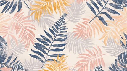 Naklejka premium Colorful seamless pattern with leaves