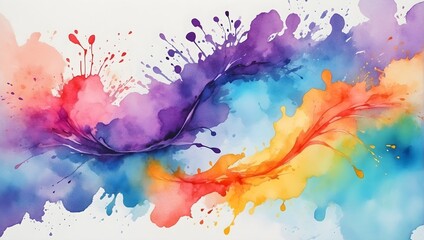 watercolor background with bright colors
