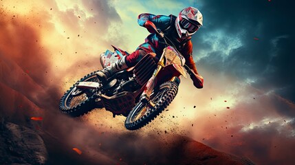 Extreme sport background motorbike moto cross downhill