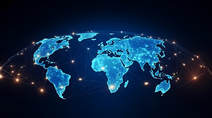 Future digital technology, abstract digital waves and particles on dark background