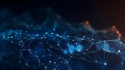 Digital technology blue rhythm wavy lines abstract graphic poster web page ppt background