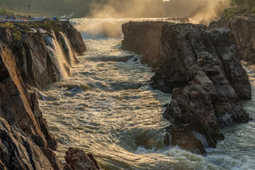 Jabalpur, Madhya Pradesh/India : October 24, 2018 – Dhuandhar waterfall in Narmada river at...