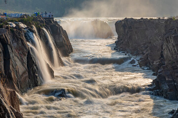 Jabalpur, Madhya Pradesh/India : October 24, 2018 – Dhuandhar waterfall in Narmada river at...