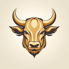 Fototapeta premium Simple Flat Design of the Taurus/Bull Zodiac Sign Isolated on a Background. Generative AI