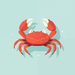 Simple Flat Design of the Cancer/Crab Zodiac Sign Isolated on a Background. Generative AI