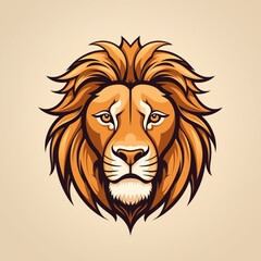 Simple Flat Design of the Leo/Lion Zodiac Sign Lineart Isolated on a Background. Generative AI