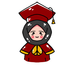 Graduation muslim girl in hijab