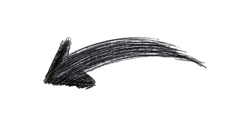 Obraz premium Curved arrow sketched with a black marker, adding a dynamic and directional element on a white canvas.
