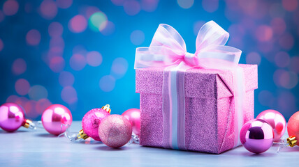 Gift box on a festive background