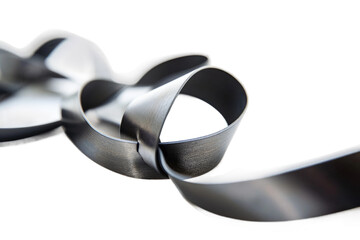 Steel Serenity Ribbon Isolated on Transparent Background