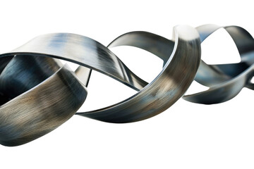 Steel Serenity Ribbon Isolated on Transparent Background