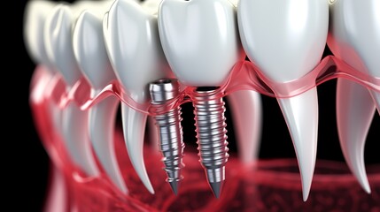 Close up of insertion or placing procedure of all ceramic dental crown in one front teeth.