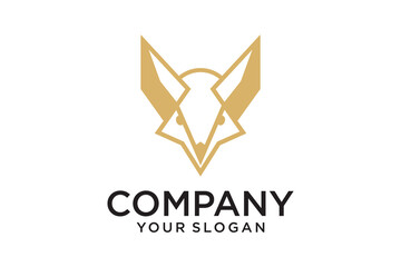Obraz premium fox head simple logo design Fox logo icon design template