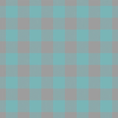 African tartan pattern texture, customizable textile plaid seamless. Surface check vector fabric background in grey and cyan colors.