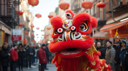 Chinese lion dancer