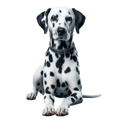 portrait of a dalmatian dog isolated on white or transparent background, PNG