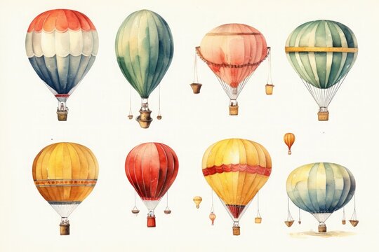 Hot Air Balloons - watercolor aerostat