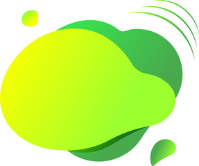 Fototapeta premium vector abstract fluid liquid elements with gradient neon colors, offer, speech bubble, yellow, green