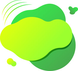 Fototapeta premium vector abstract fluid liquid elements with gradient neon colors, offer, speech bubble, yellow, green