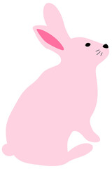 Cute bunny animal illustration. Happy Easter day concept. Design for greeting card, banner and poster.