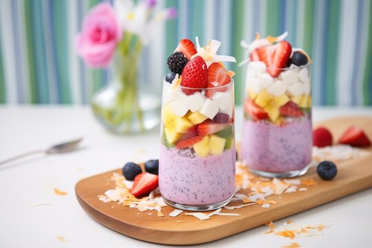 Berry Smoothie With Coconut Flakes Sprinkle