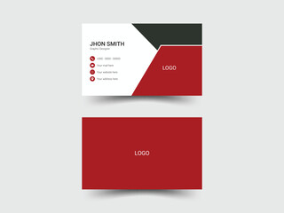Red And Black Corporate Business Card Design. Modern business card template.