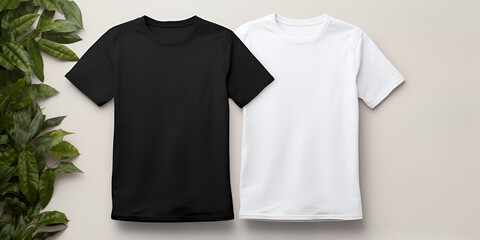White and Black T shirt Mockup Set for Men and Women Concept T shirt Mockup Men's T shirt Mockup Women's T shirt Mockup