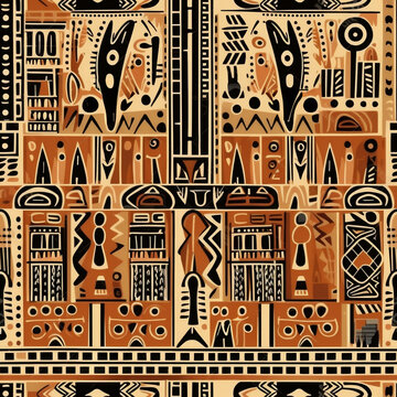 African Tribes Seamless Pattern Style06