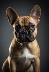 French bulldog puppy portrait against studio background