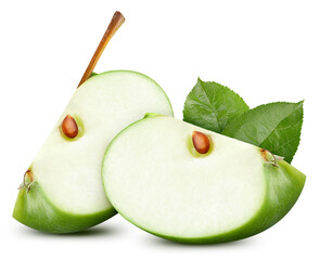 Green apple slice Clipping Path