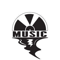 classic logo for music company/producer, music water concept