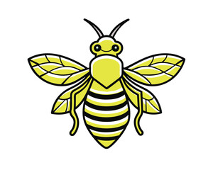 Yellow black bumblebee design hand drawn Vector