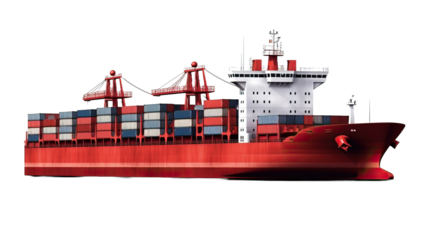 Cargo container ship on white background isolate for freight shipping by sea concept transportation and logistic.