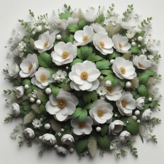 Blooming Elegance: Delicate White Flowers Texture