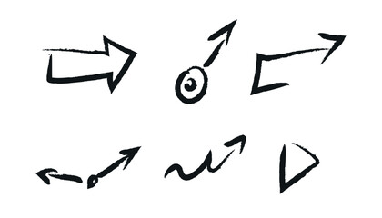 Charcoal hand drawn pencil arrows.