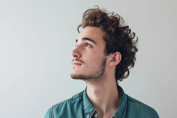 Obraz premium happy young man posing on white isolated background