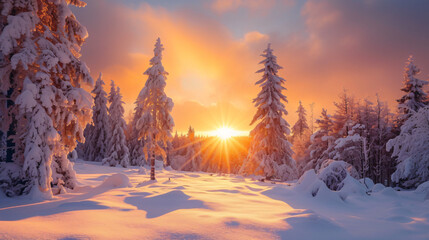 Fantastic beautiful winter landscape