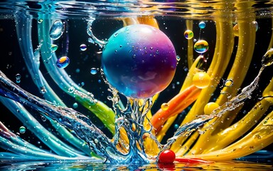 Dancing Colors Exploring Abstract Art and Fluid Dynamics Through Macro Photography ai generated
