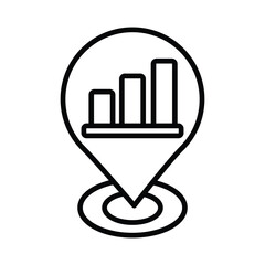Chart icon isolate white background vector stock illustration