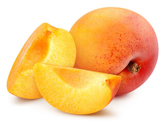 Apricot isolated on white background with clipping path