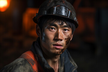 Fototapeta premium Generative AI picture of a hard mining work deep in the earth extracting vital energy resources